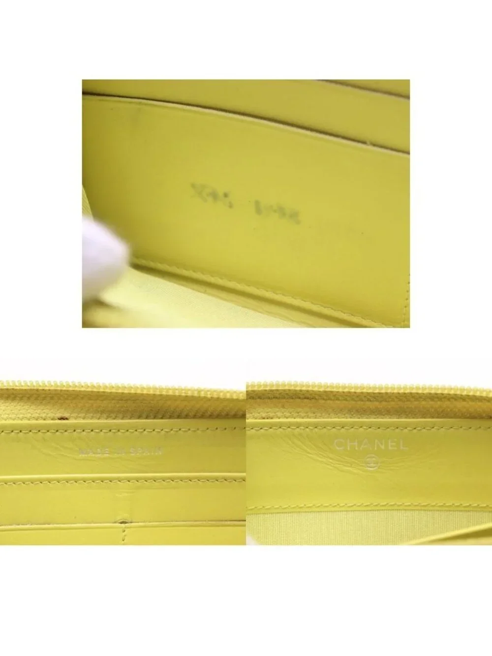 Chanel Caviar Leather CC Logo Zip Around Wallet